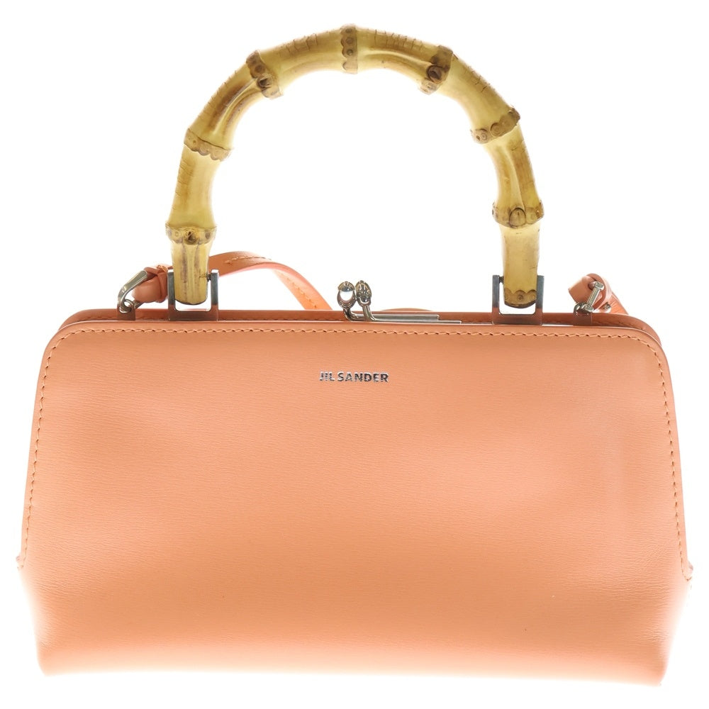 JIL SANDER(ジルサンダー) GOJI MINI BAMBOO がま口 ミニバンブー ハンドバッグ ショルダーバッグ オレンジ J07WD0029