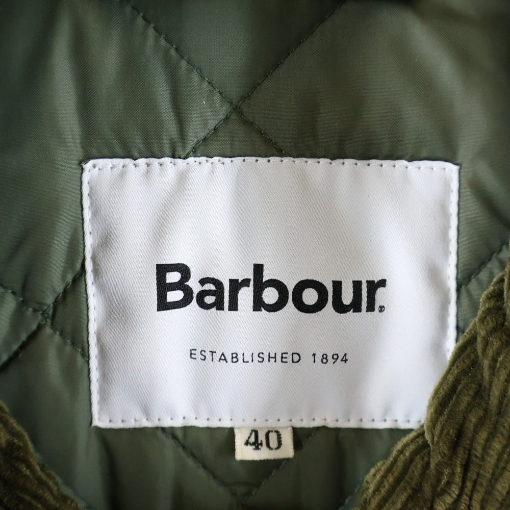 Barbour(バブアー) SPEY JACKET コーデュロイ切り替え キルティングジャケット ブルゾン カーキ 2102381