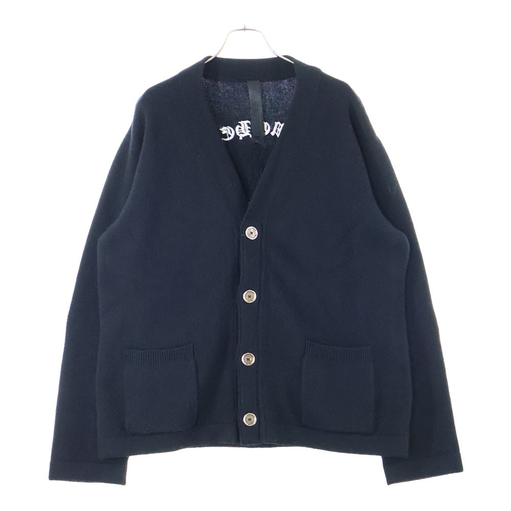 CHROME HEARTS(クロムハーツ) SAILIN ON CARDIGAN クロスパッチ付き バック刺繍 カシミアニットカーディガン ブラック