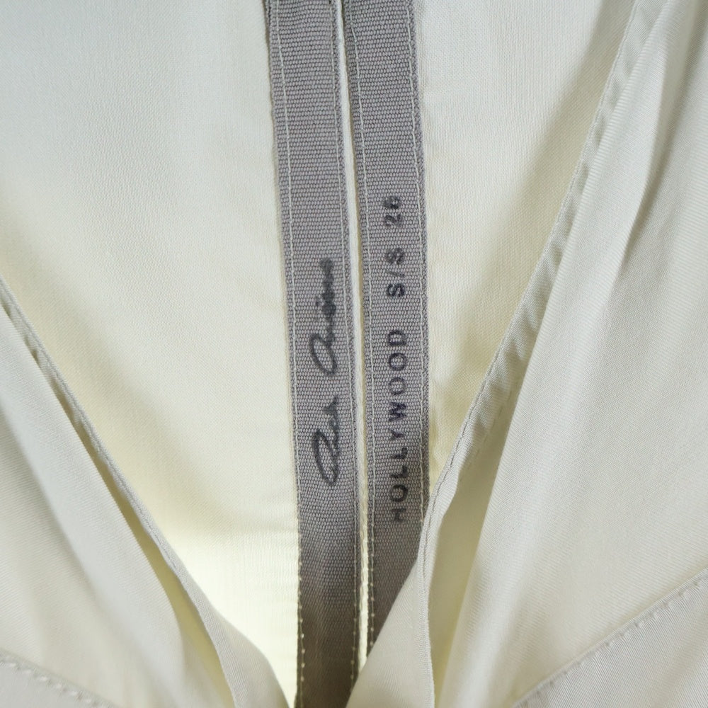 Rick Owens(リックオウエンス) 25SS サテン ドローコード チュニックプルオーバーパーカー フーディー アイボリー RR01E5702