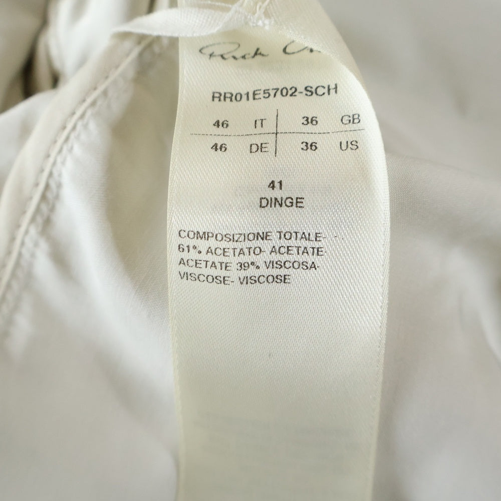 Rick Owens(リックオウエンス) 25SS サテン ドローコード チュニックプルオーバーパーカー フーディー アイボリー RR01E5702