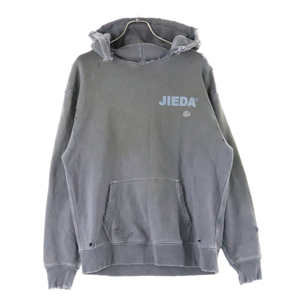 Jieda(ジエダ) DAMAGE SWEAT HOODIE デストロイ加工 プルオーバーパーカー フーディー グレー jie-23W-CT08-D