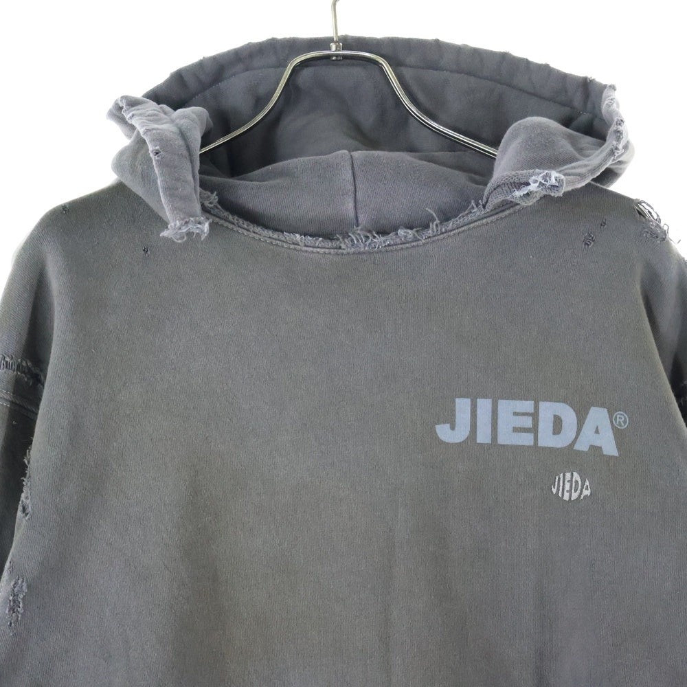 Jieda(ジエダ) DAMAGE SWEAT HOODIE デストロイ加工 プルオーバーパーカー フーディー グレー jie-23W-CT08-D