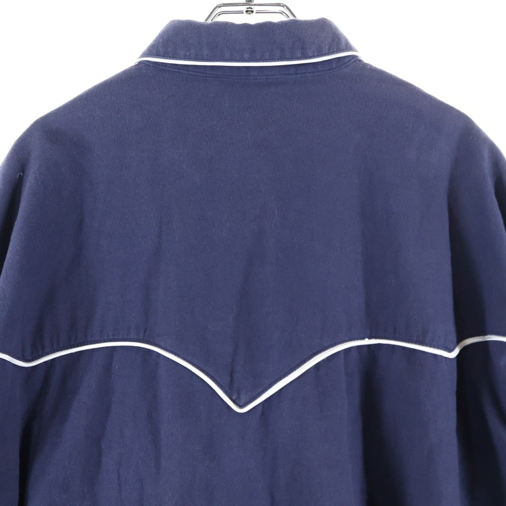 Jieda(ジエダ) カットオフ ウエスタン 長袖シャツ ネイビー Jie-18W-SH04-B