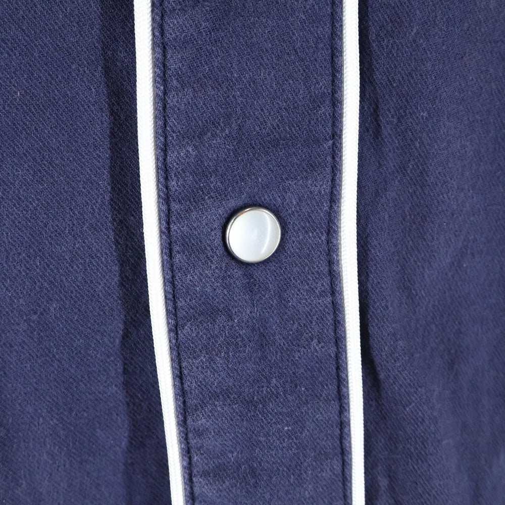 Jieda(ジエダ) カットオフ ウエスタン 長袖シャツ ネイビー Jie-18W-SH04-B