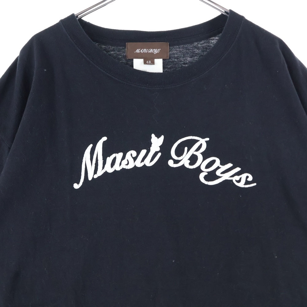 MASU(エムエーエスユー) 5SS MASU BOYS T-SHIRT ロゴプリント 半袖Tシャツ カットソー ブラック B25K6CS002
