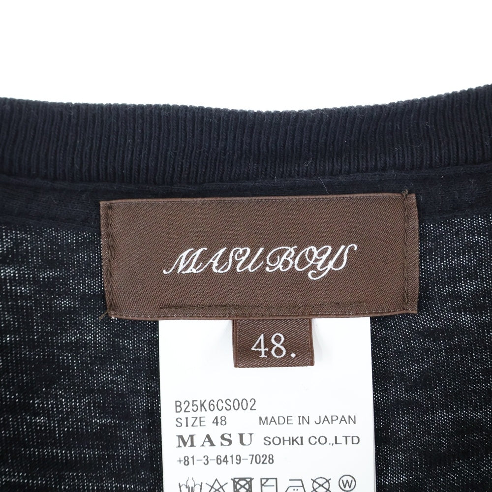 MASU(エムエーエスユー) 5SS MASU BOYS T-SHIRT ロゴプリント 半袖Tシャツ カットソー ブラック B25K6CS002