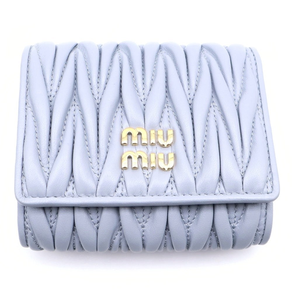 miumiu(ミュウミュウ) マテラッセレザーコインケース 財布 グレー 5MH033