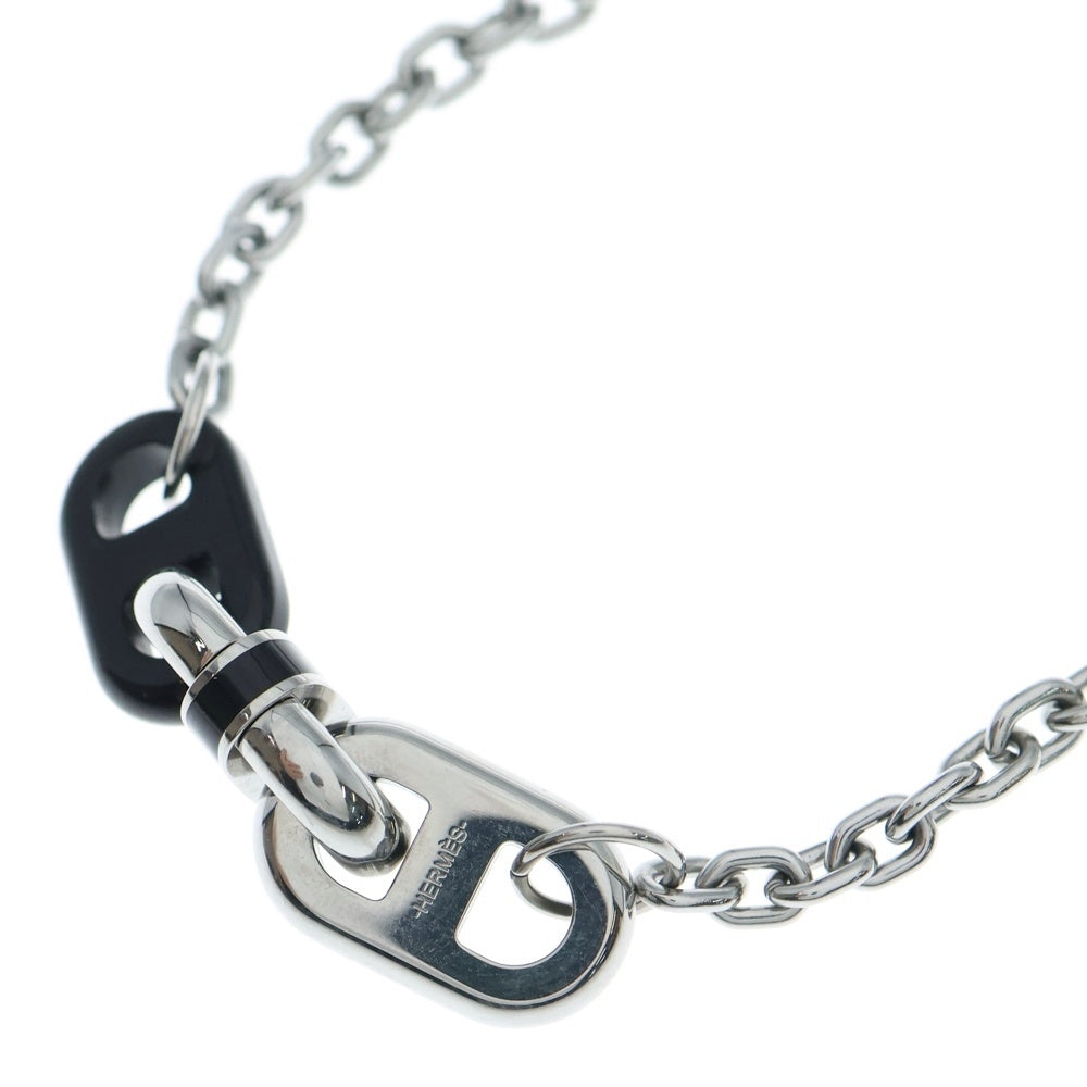HERMES(エルメス) マイヨン メタル バッファローホーンネックレス シルバー ブラック