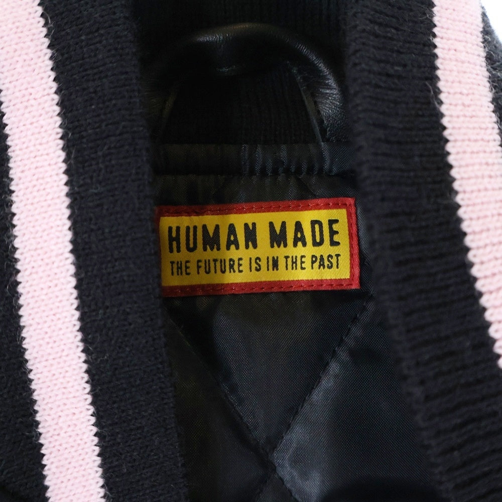 HUMAN MADE(ヒューマンメイド) 25ss x VERDY VARSITY JACKET ×ベルディ バーシティジャケット スタジャン ブラック/ブルー/ピンク XX29JK004
