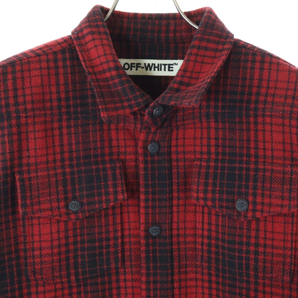 OFF-WHITE(オフホワイト) バックロゴ ウールチェックシャツ 長袖シャツ レッド
