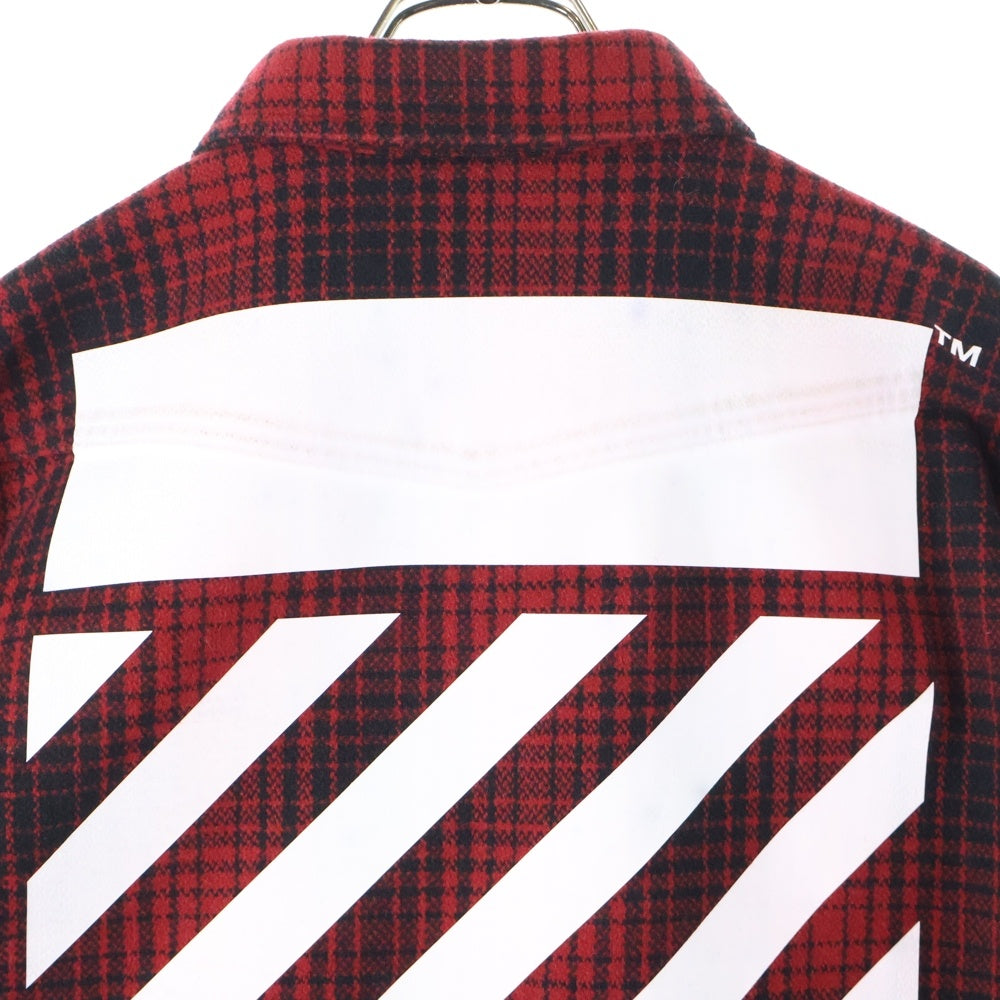 OFF-WHITE(オフホワイト) バックロゴ ウールチェックシャツ 長袖シャツ レッド