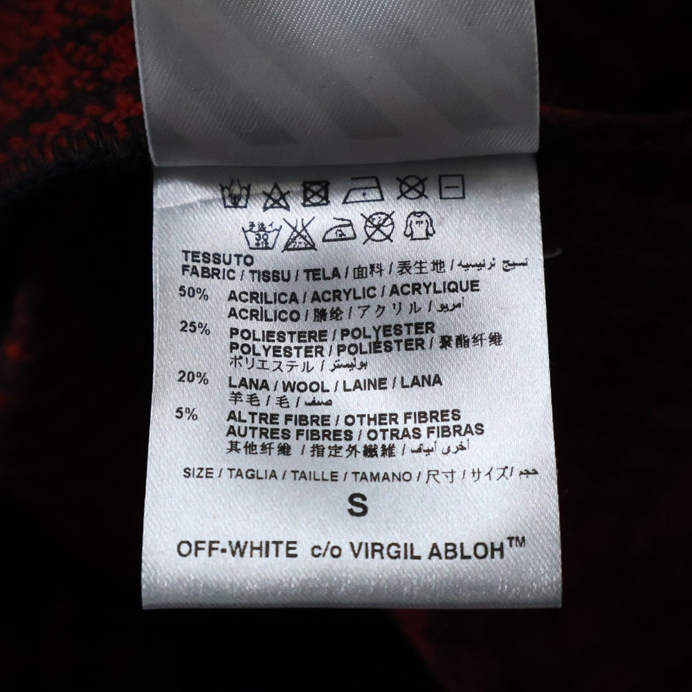 OFF-WHITE(オフホワイト) バックロゴ ウールチェックシャツ 長袖シャツ レッド