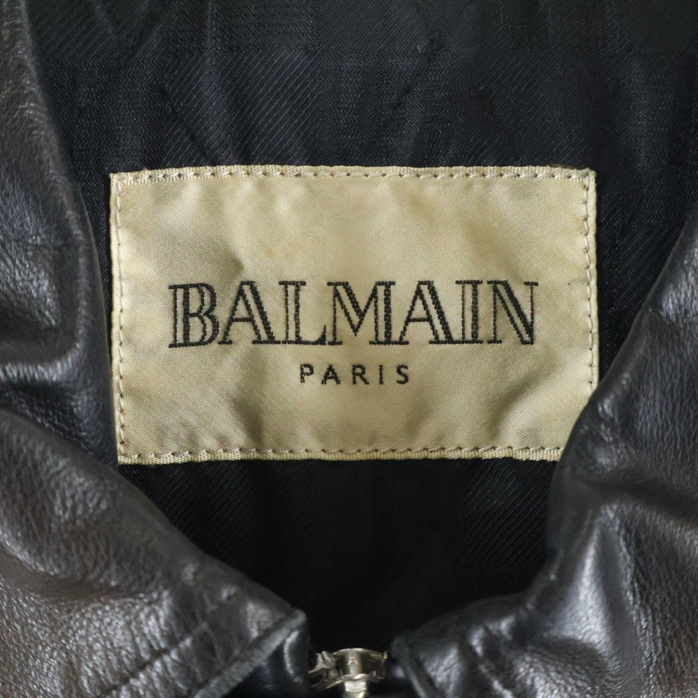 PIERRE BALMAIN(ピエールバルマン) スエード切替 レザージップボンバージャケット ブラック/ブラウン 6816A