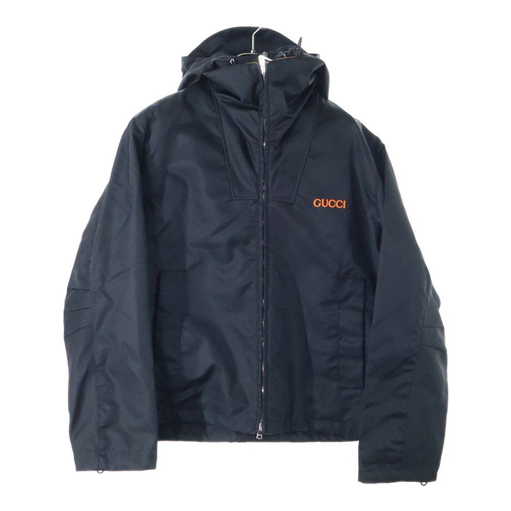 GUCCI(グッチ) ロゴ刺繍 ナイロン ツイルジャケット ブルゾン ブラック 804964