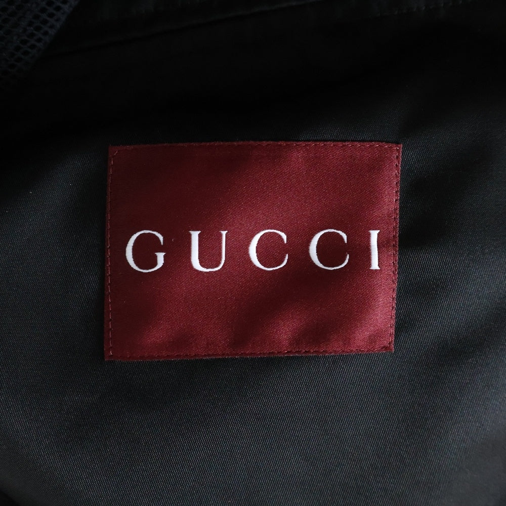 GUCCI(グッチ) ロゴ刺繍 ナイロン ツイルジャケット ブルゾン ブラック 804964