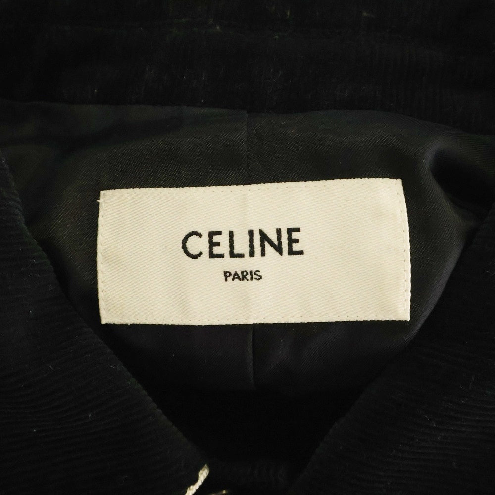 CELINE(セリーヌ) 19AW Teddy Jacket テディジャケット スタジャン サテン切替 ブラック 2V191824D