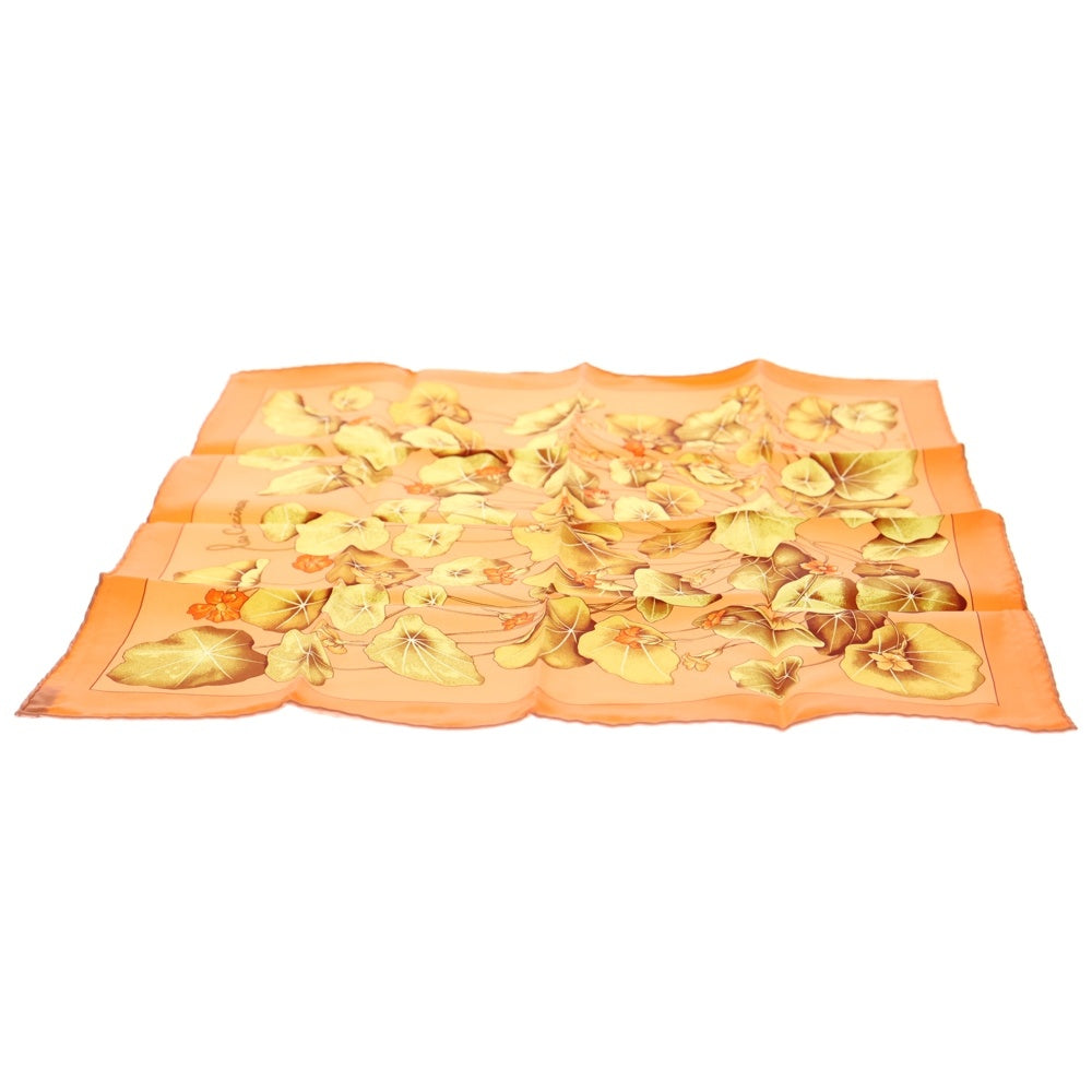 HERMES(エルメス) Silk Les Capucines Pocket Square シルク レ カプシーヌ ポケットチーフ オレンジ レディース