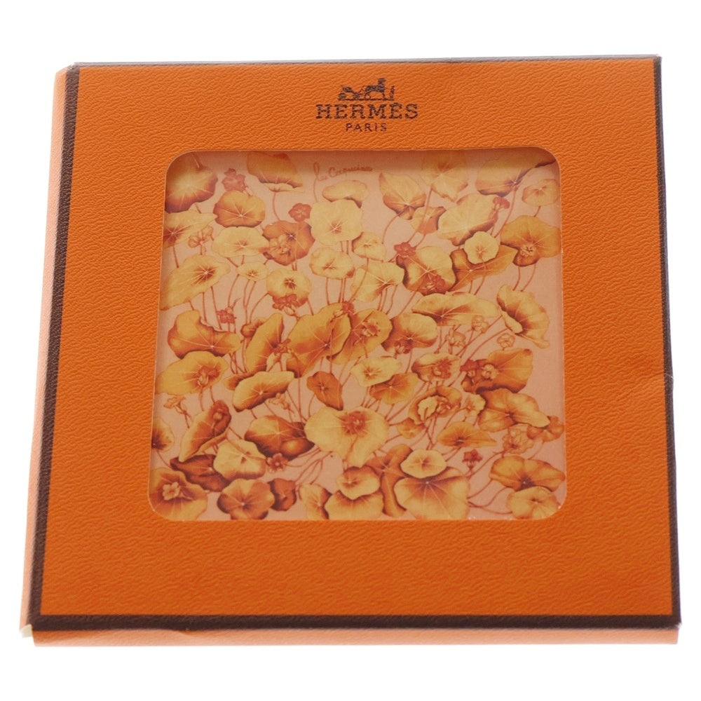 HERMES(エルメス) Silk Les Capucines Pocket Square シルク レ カプシーヌ ポケットチーフ オレンジ レディース