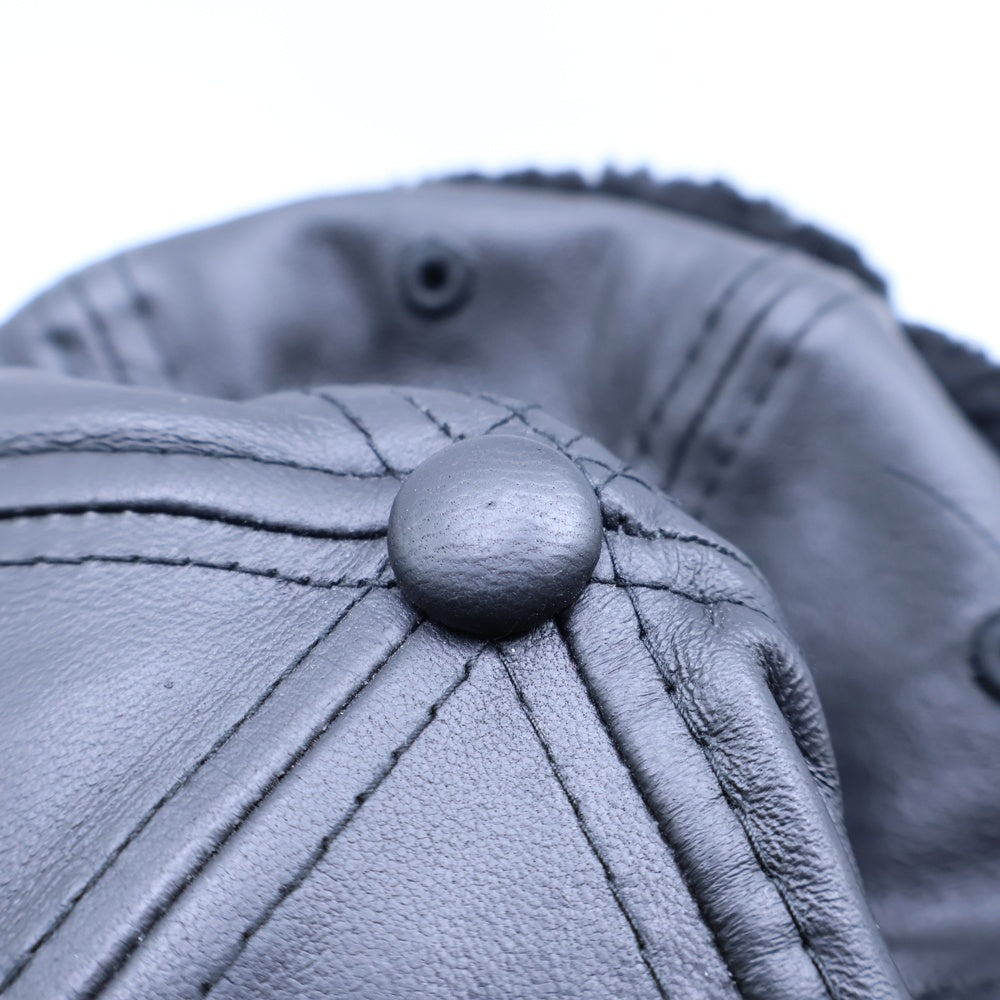 SUPREME(シュプリーム) 22AW × NEW ERA Leather Earflap Box Logo レザーイヤーボックスロゴキャップ 帽子 ブラック