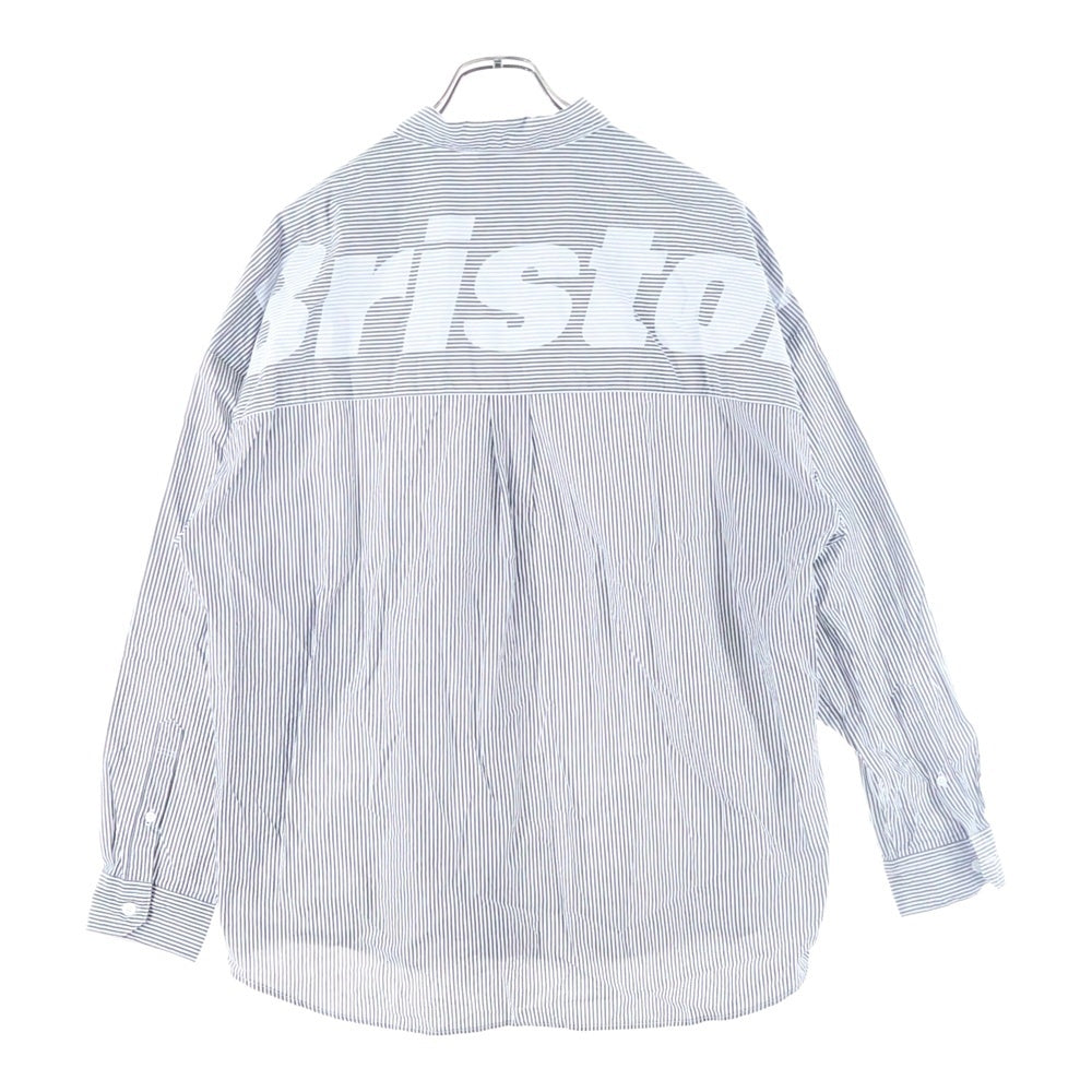 F.C.R.B./F.C.Real Bristol/FCRB(エフシーアールビー/エフシーレアルブリストル) BIG LOGO SHIRTS ストライプ長袖シャツ ホワイト/ブラック FCRB-250086
