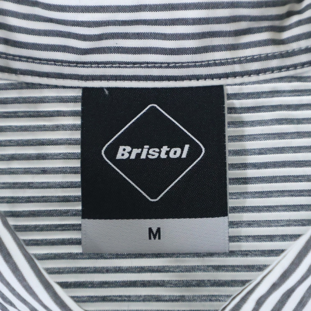 F.C.R.B./F.C.Real Bristol/FCRB(エフシーアールビー/エフシーレアルブリストル) BIG LOGO SHIRTS ストライプ長袖シャツ ホワイト/ブラック FCRB-250086