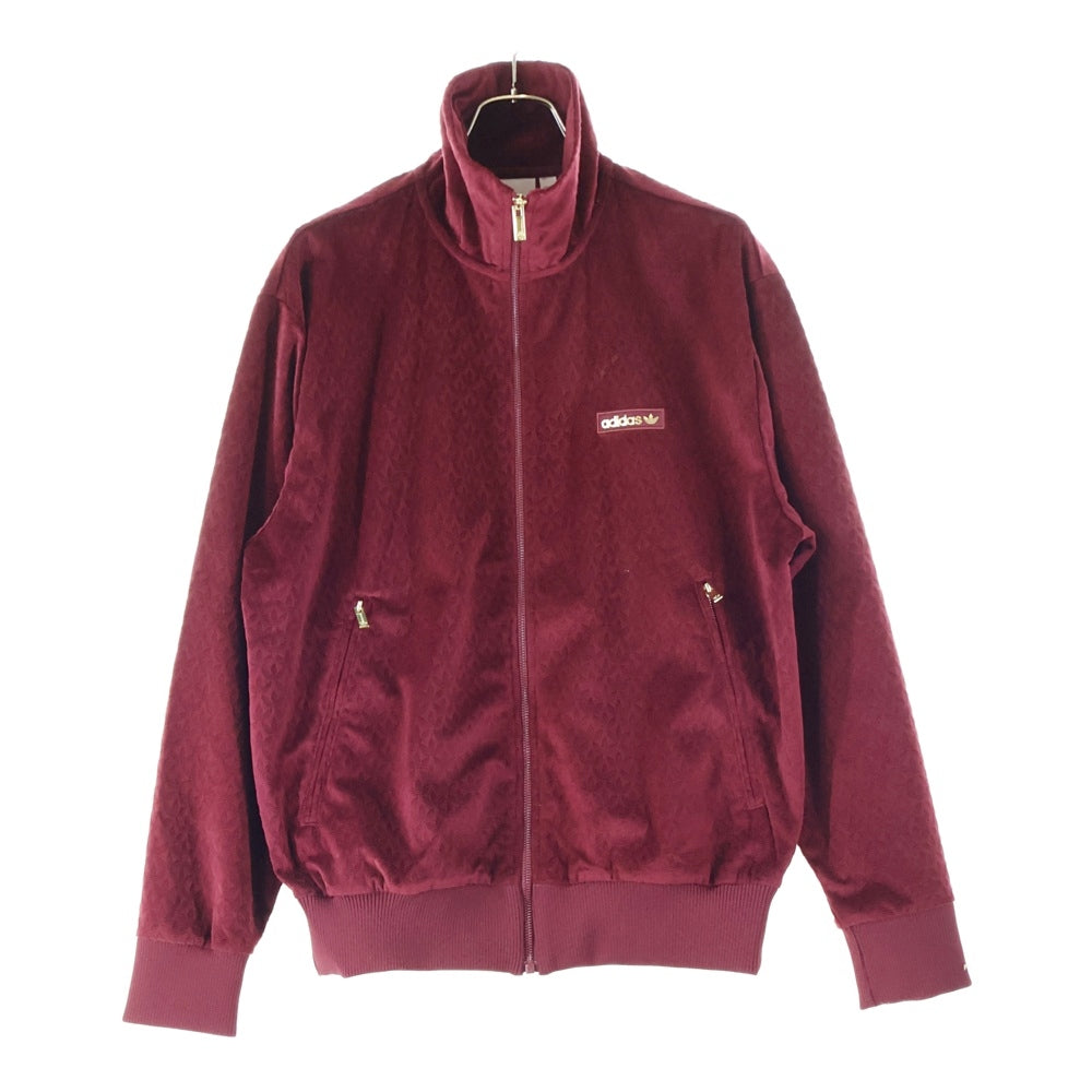 adidas(アディダス) ベルベット 総柄デザイン トラックジャケット レッド IX6736