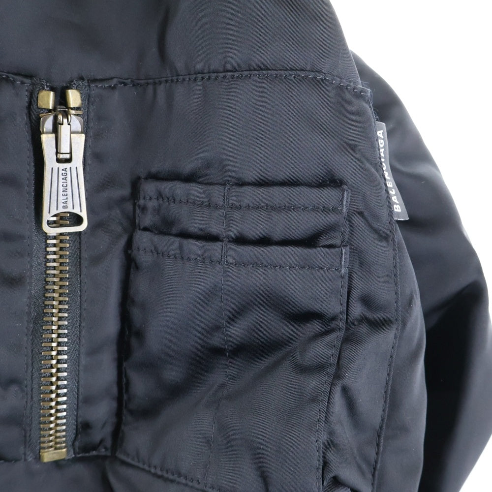 BALENCIAGA(バレンシアガ) Hooded bomber jacket フーデッドボンバージャケット ブラック 768928 TYD31