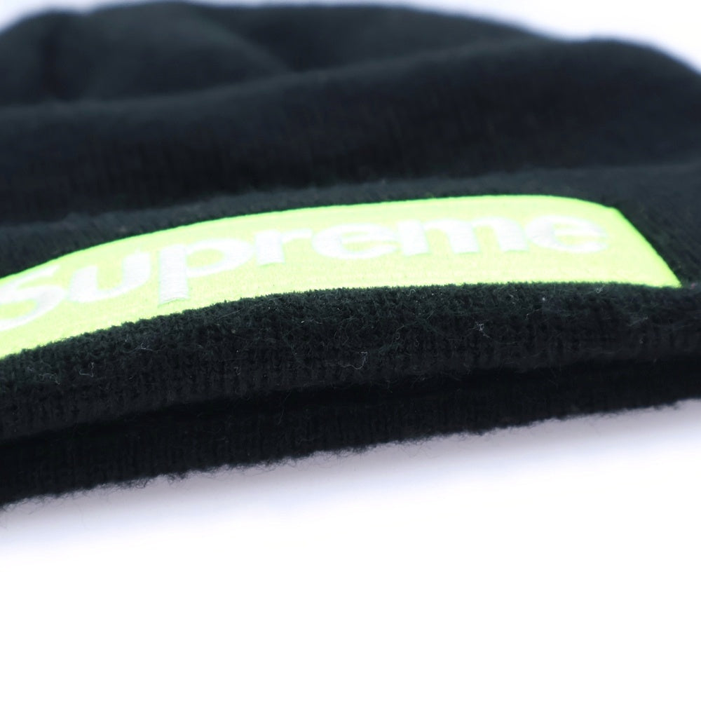 SUPREME(シュプリーム) 17AW New Era Box Logo Beanie ニューエラ ボックスロゴ ビーニー ニット帽 ブラック/イエロー