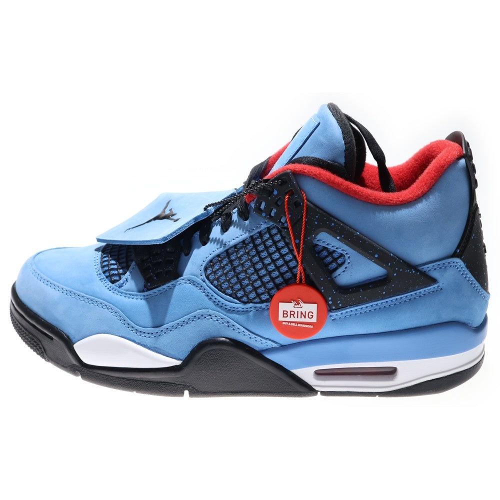 NIKE(ナイキ) ×TRAVIS SCOTT AIR JORDAN 4 RETRO CACTUS JACK トラヴィススコット エアジョーダン 4 ハイカットスニーカー ブルー US9.5/27.5cm 308497-406