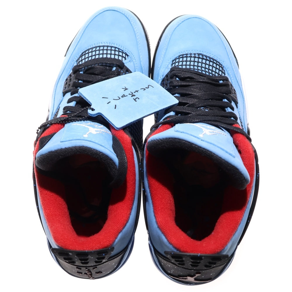 NIKE(ナイキ) ×TRAVIS SCOTT AIR JORDAN 4 RETRO CACTUS JACK トラヴィススコット エアジョーダン 4 ハイカットスニーカー ブルー US9.5/27.5cm 308497-406