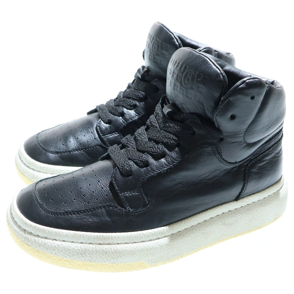 MM6 Maison Margiela(エムエムシックスメゾンマルジェラ) ハイカット レザースニーカー ブラック S66WS0089