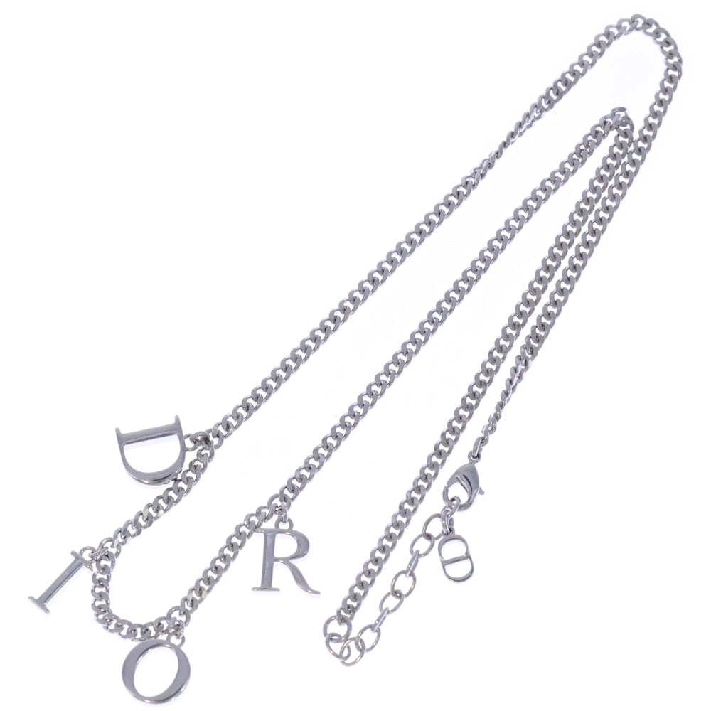 DIOR(ディオール) PENDANT NECKLACE レタリングロゴアイコンペンダントネックレス シルバーチェーンネックレス シルバー