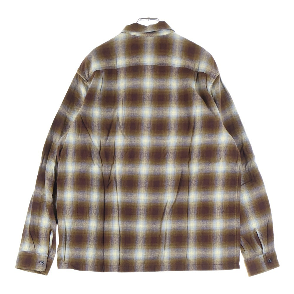 SUPREME(シュプリーム) Shadow Plaid Flannel Zip Up Shirt シャドウプレイドフランネルジップシャツ ブラウン