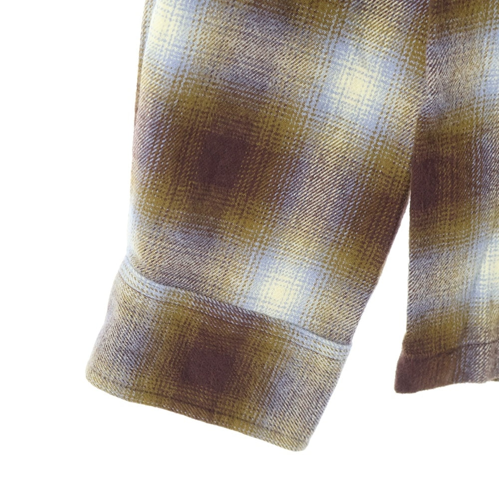 SUPREME(シュプリーム) Shadow Plaid Flannel Zip Up Shirt シャドウプレイドフランネルジップシャツ ブラウン