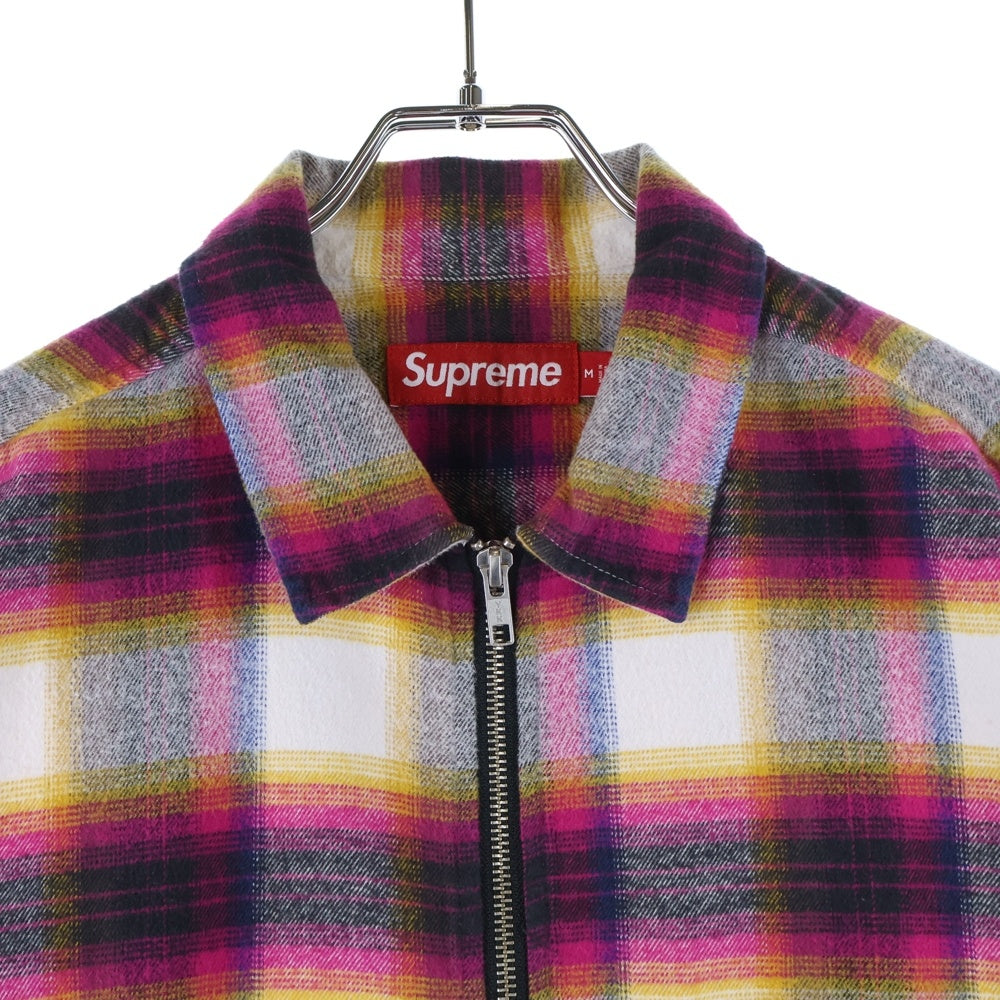 SUPREME(シュプリーム) 24SS Shadow Plaid Flannel Zip Up Shirtシャドー プレイド チェック フランネル ジップアップ ネルシャツ ジップシャツ マルチ