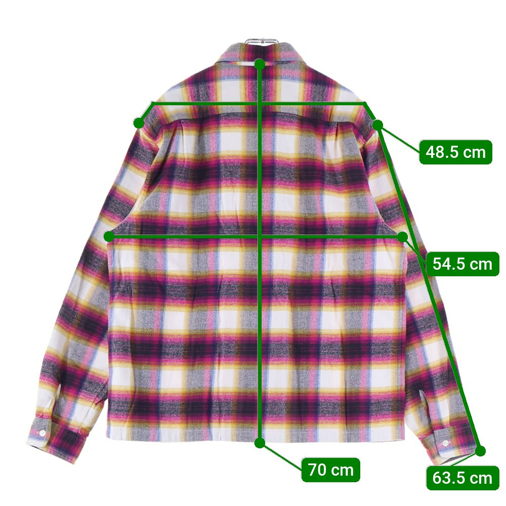 SUPREME(シュプリーム) 24SS Shadow Plaid Flannel Zip Up Shirtシャドー プレイド チェック フランネル ジップアップ ネルシャツ ジップシャツ マルチ