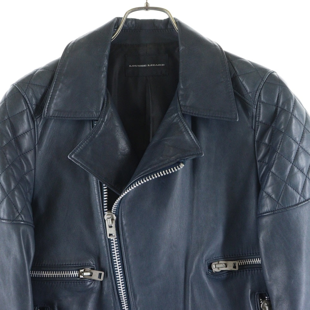 LOUNGE LIZARD(ラウンジリザード) ホースハイドダブルライダースジャケット ネイビー