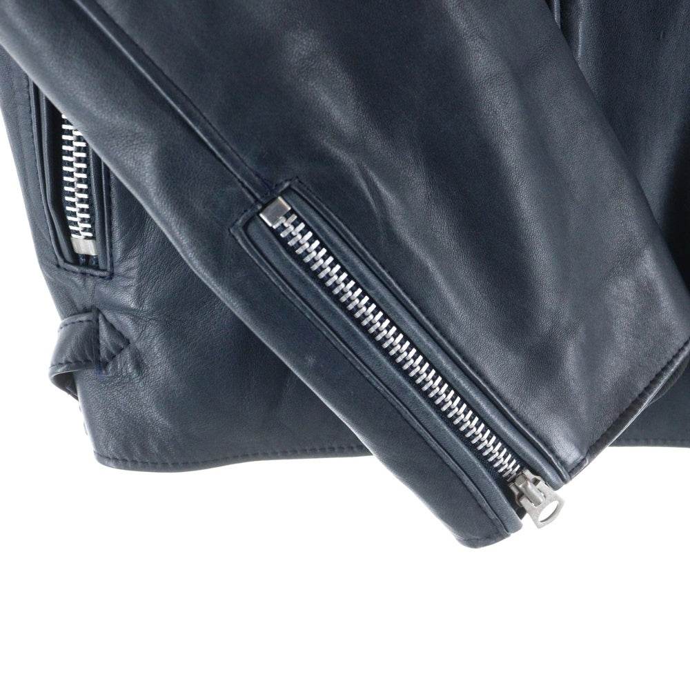 LOUNGE LIZARD(ラウンジリザード) ホースハイドダブルライダースジャケット ネイビー