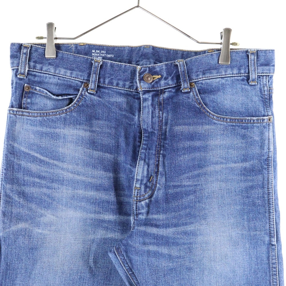 CELINE(セリーヌ) SKINNY JEANS IN VINTAGE UNION WASH DENIM ウォッシュド加工デニムパンツ インディゴブルー 2N354114T