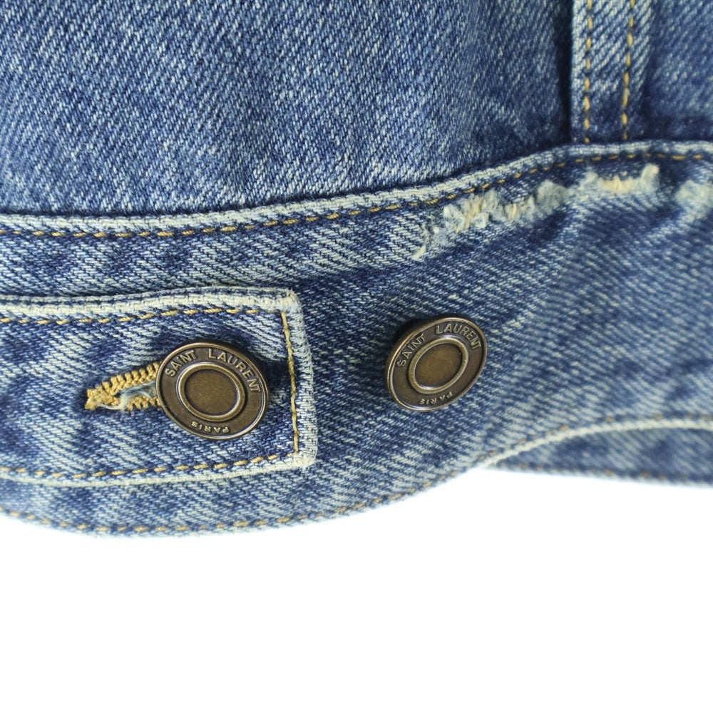 SAINT LAURENT PARIS(サンローランパリ) ウォッシュ加工 デニムジャケット インディゴ 597064 YC868