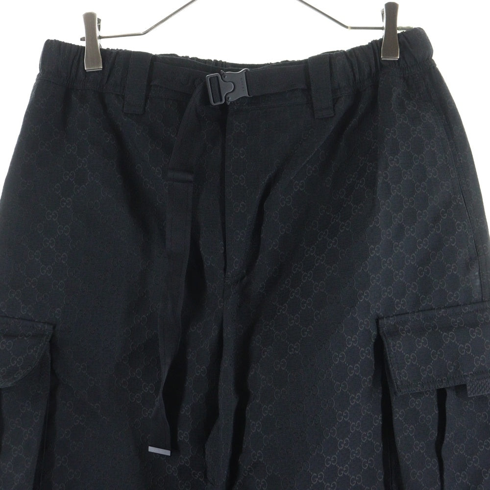 GUCCI(グッチ) GGスプリーム ドローコード ワイドカーゴパンツ ブラック 810771