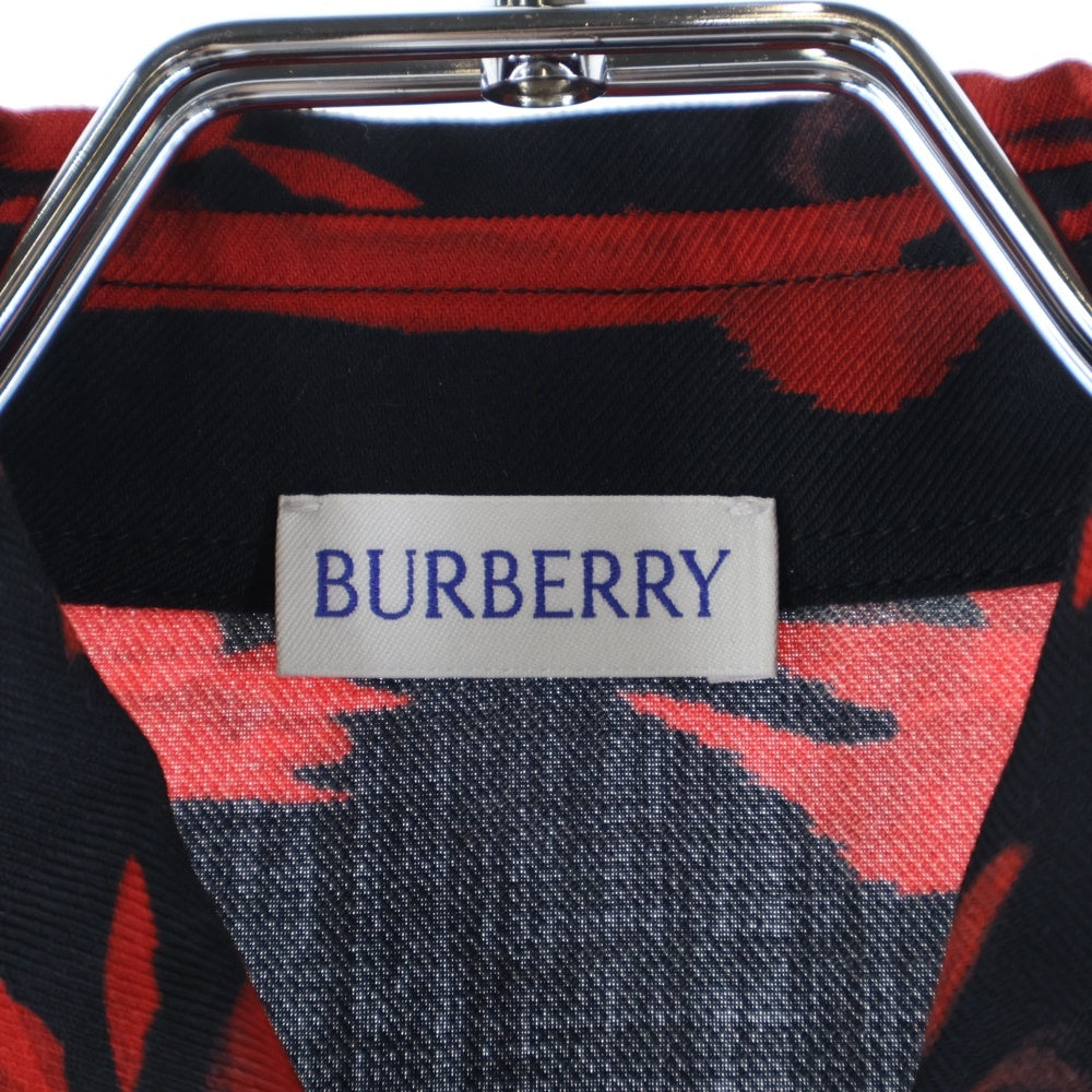 BURBERRY(バーバリー) 総柄デザイン ウール長袖シャツ レッド 8077847