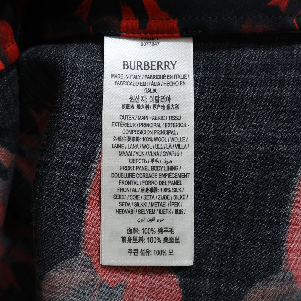 BURBERRY(バーバリー) 総柄デザイン ウール長袖シャツ レッド 8077847