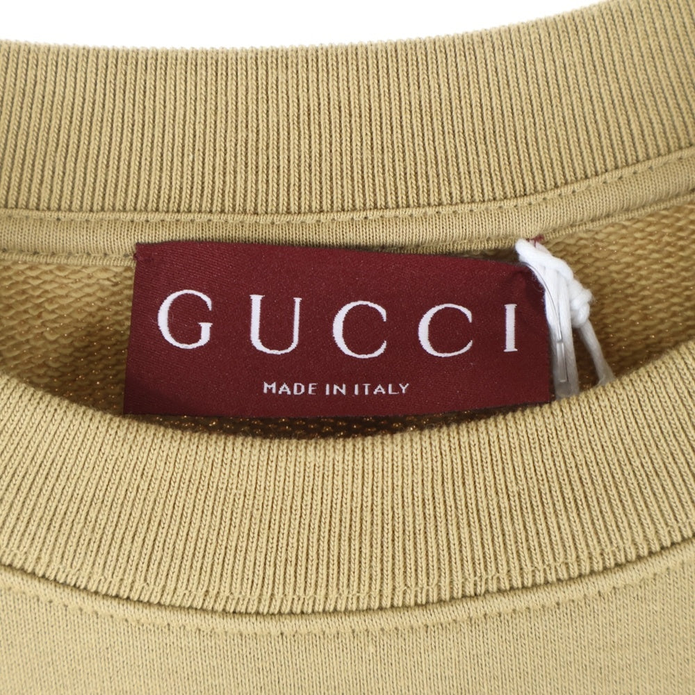 GUCCI(グッチ) ロゴプリント クルーネックスウェット トレーナー ブラウン 784413