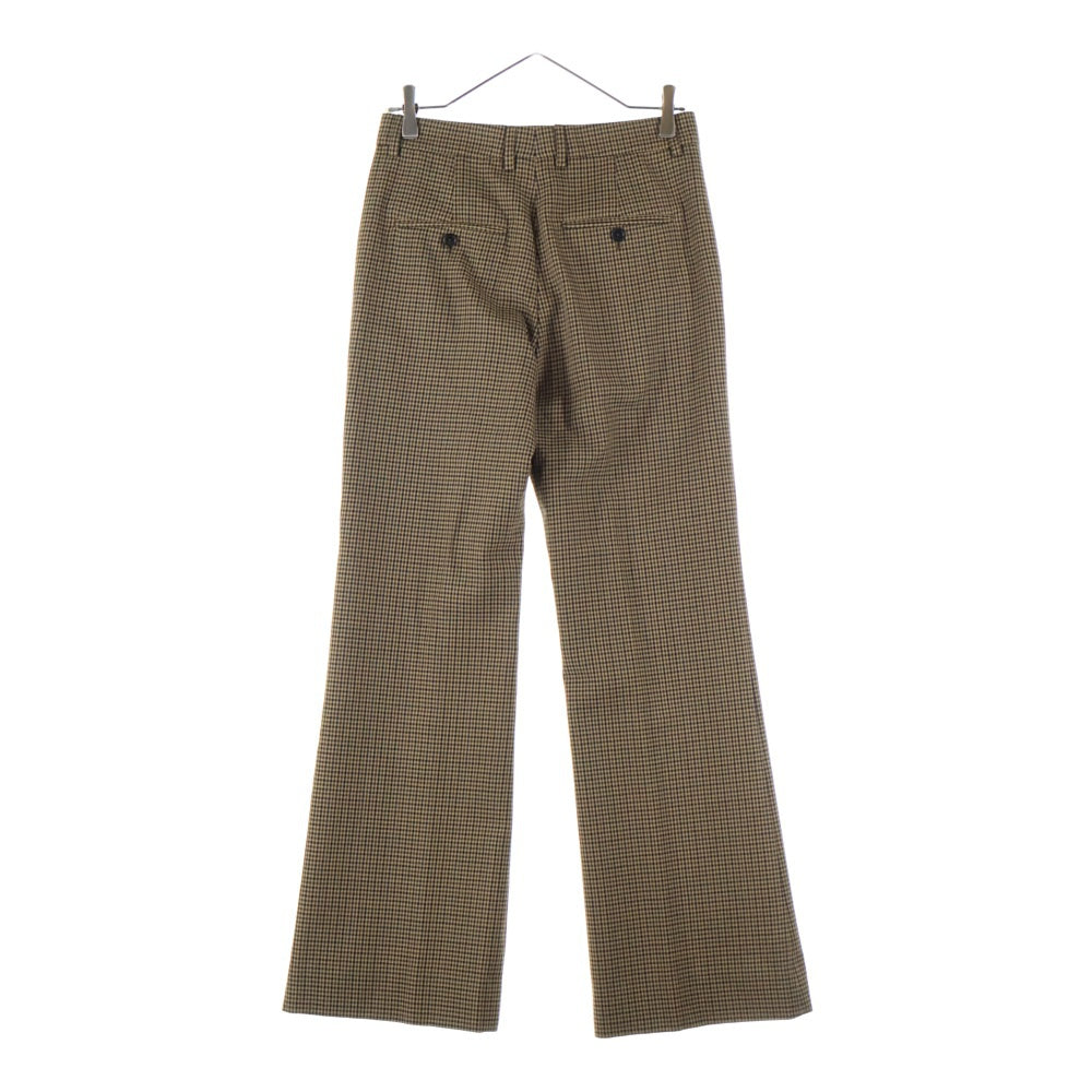 CELINE(セリーヌ) ウール チェック柄 ブーツカットパンツ ブラウン 2P613871H