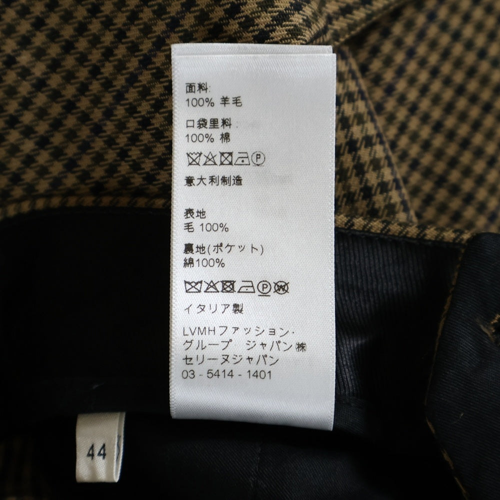 CELINE(セリーヌ) ウール チェック柄 ブーツカットパンツ ブラウン 2P613871H