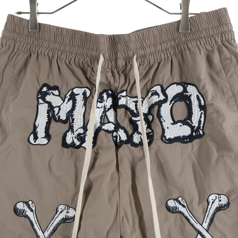 MAYO(メイヨー) BONES Embroidery Shorts ボーン エンブロイダリー ナイロンショーツ ハーフパンツ ブラウン 24MY-SPT02