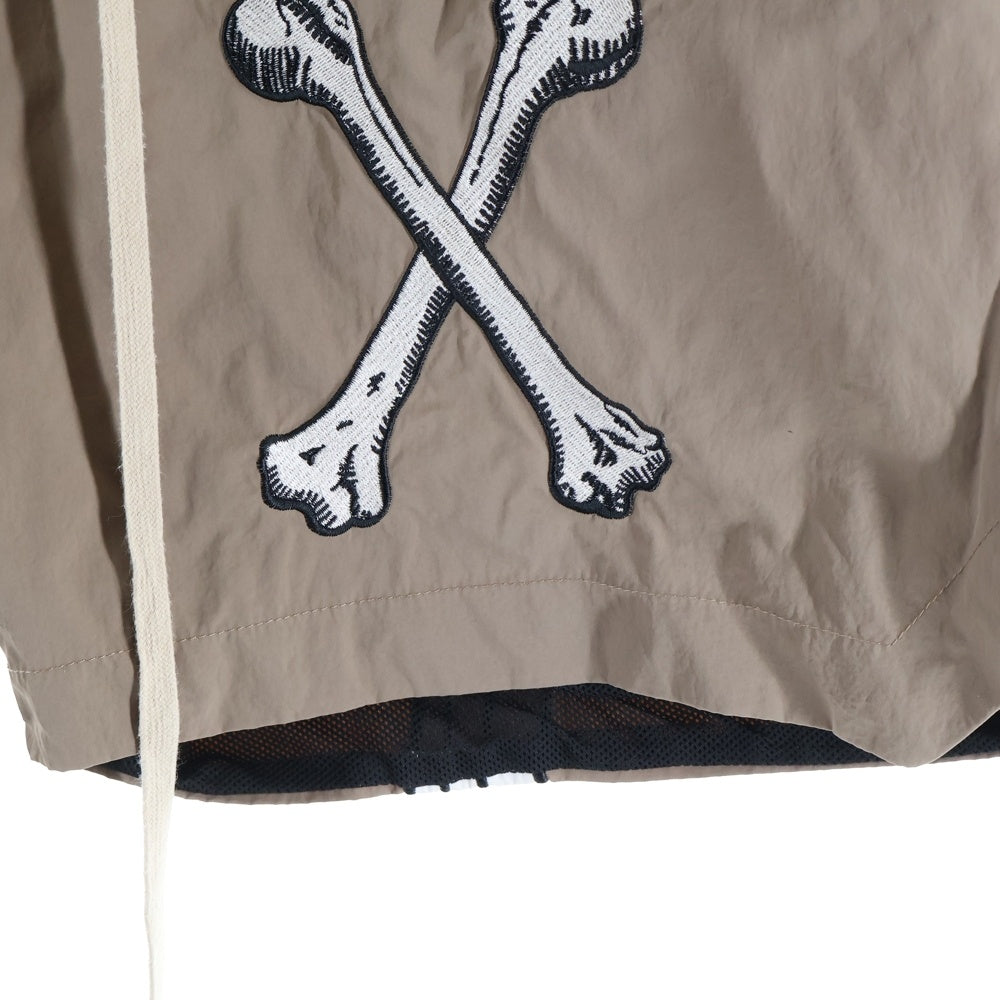 MAYO(メイヨー) BONES Embroidery Shorts ボーン エンブロイダリー ナイロンショーツ ハーフパンツ ブラウン 24MY-SPT02