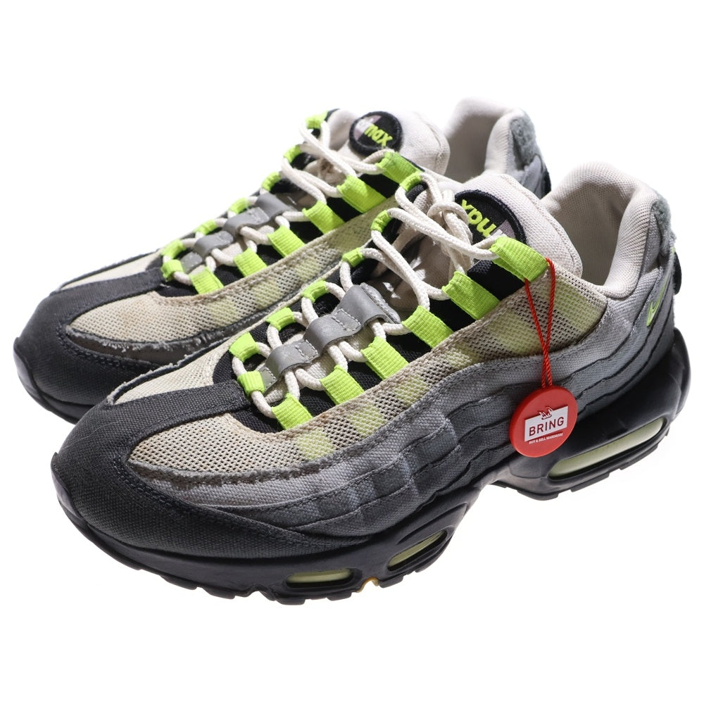 NIKE(ナイキ) AIR MAX 95 V SP エアマックス パッチ ローカットスニーカー グレー/イエロー US8.5/26.5cm 747137-170